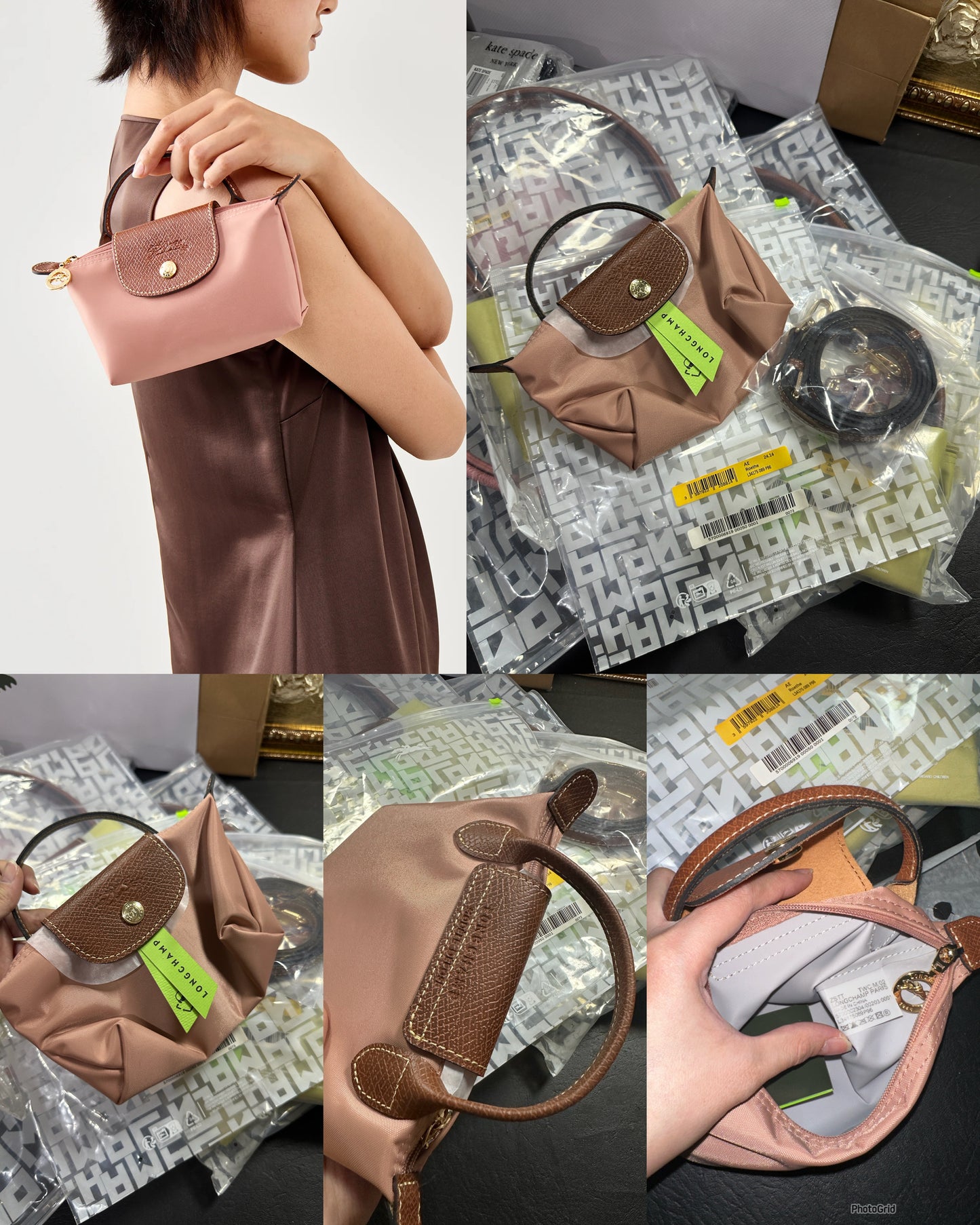 ORIG & IMPORTED Longchamp LC Le Pliage Pouch with handle Mini Micro Nylon Bag