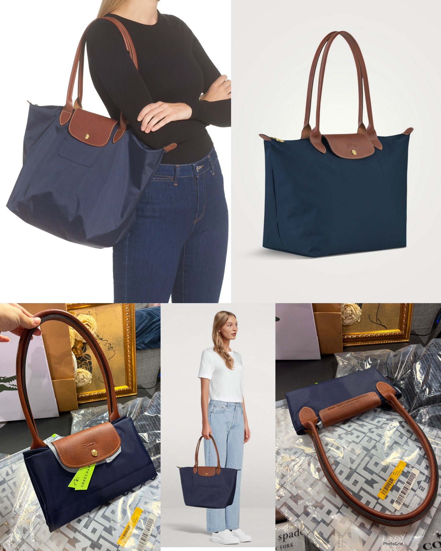 ORIG & IMPORTED Longchamp LC Le Pliage Large Long Handle Nylon Tote Bag