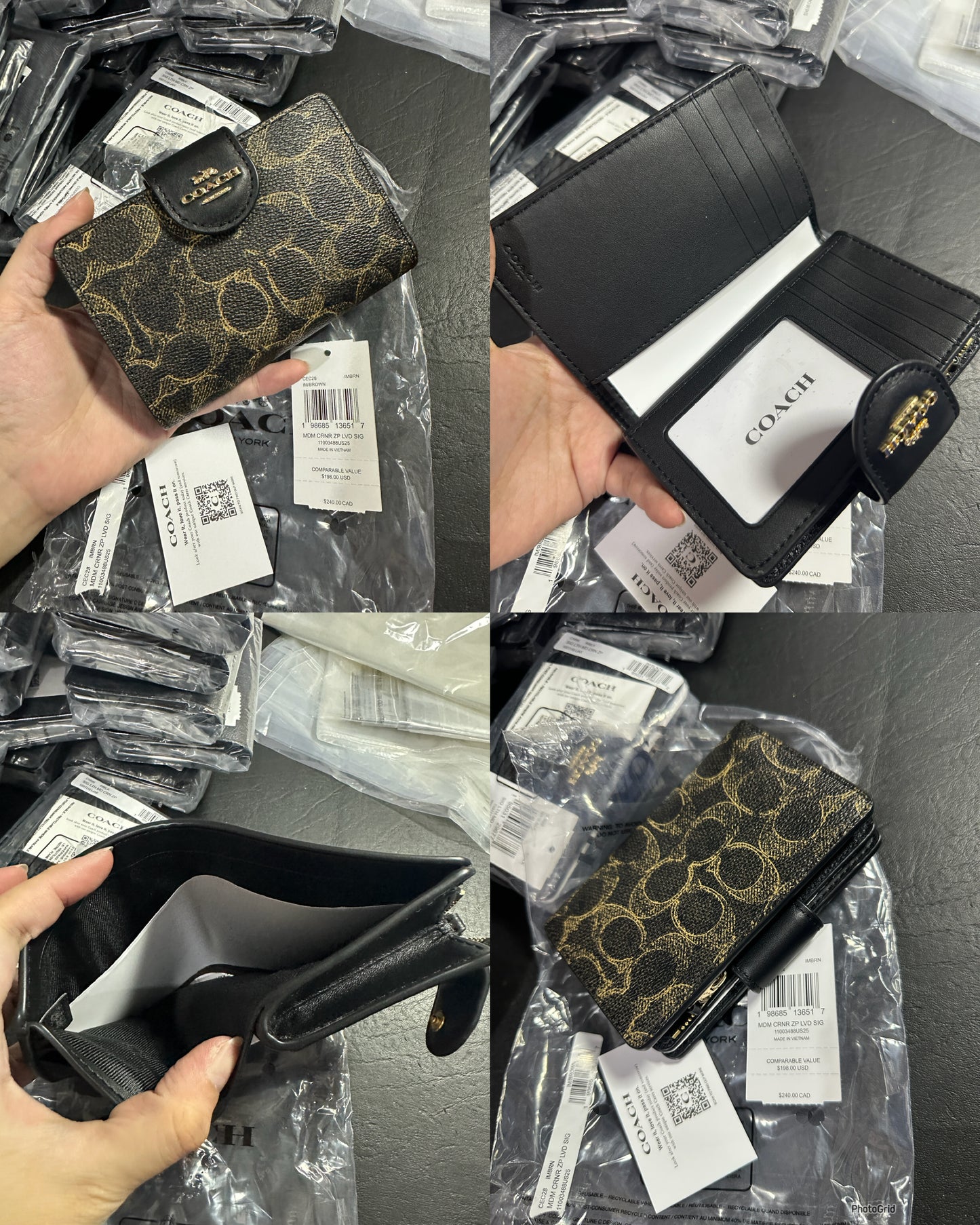 ORIG & IMPORTED CCH MEDIUM CORNER ZIP BIFOLD WALLET