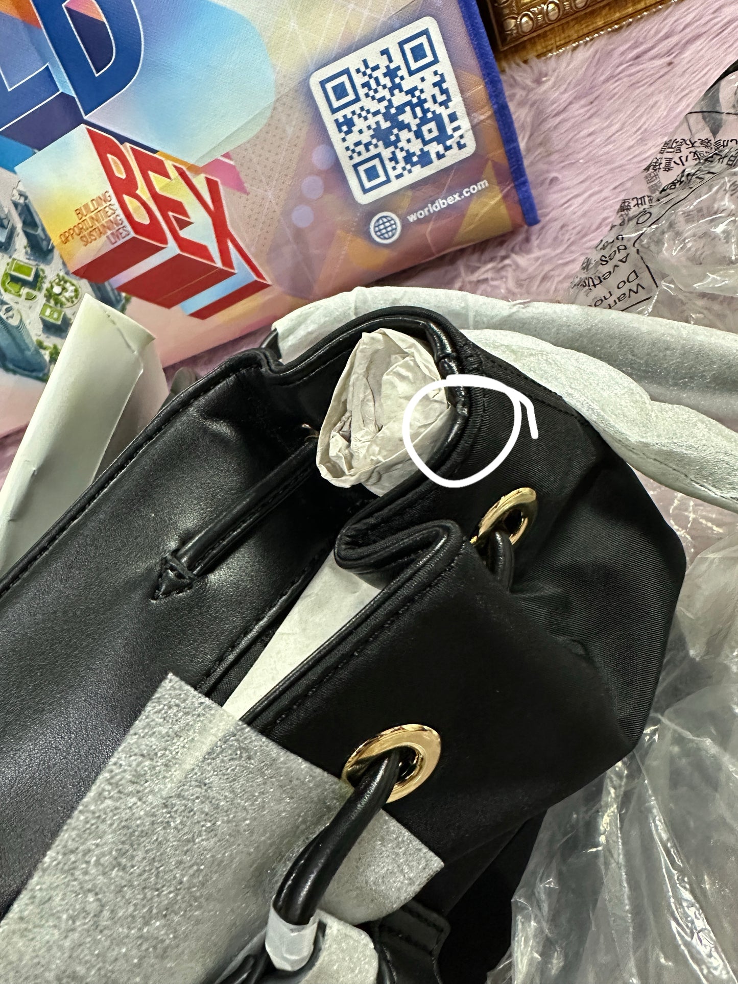 ORIG & IMPORTED with flaw MK Cara Small Nylon Backpack Black Bag