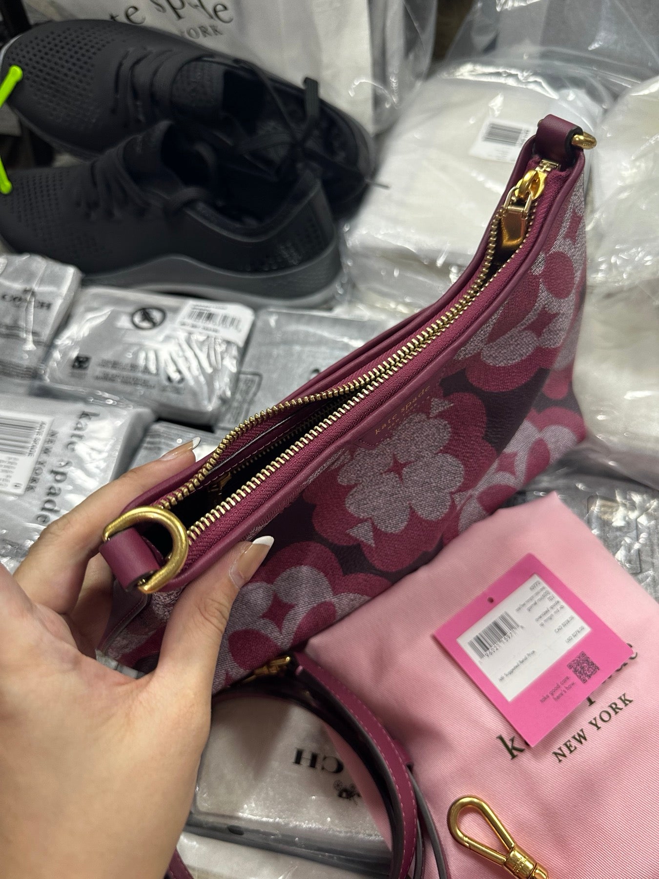 AUTHENTIC/ORIGINAL Preloved KateSpade KS Reece Small Shoulder Bag Garnet Rose Pink