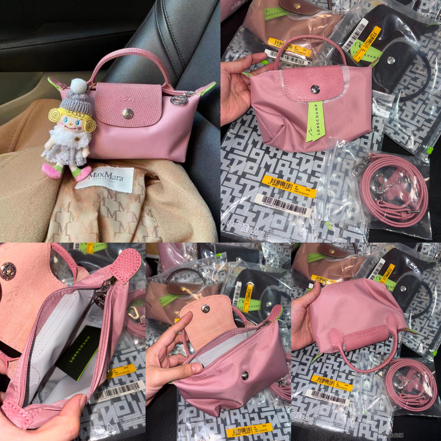 ORIG & IMPORTED Longchamp LC Le Pliage Pouch with handle Mini Micro Nylon Bag