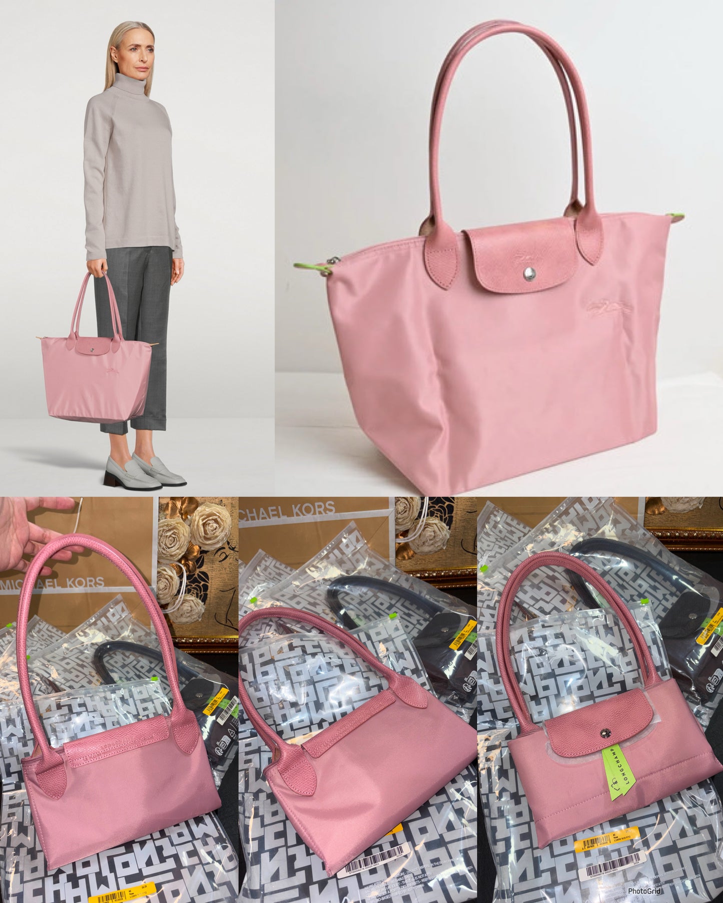 ORIG & IMPORTED Longchamp LC Le Pliage Large Long Handle Nylon Tote Bag