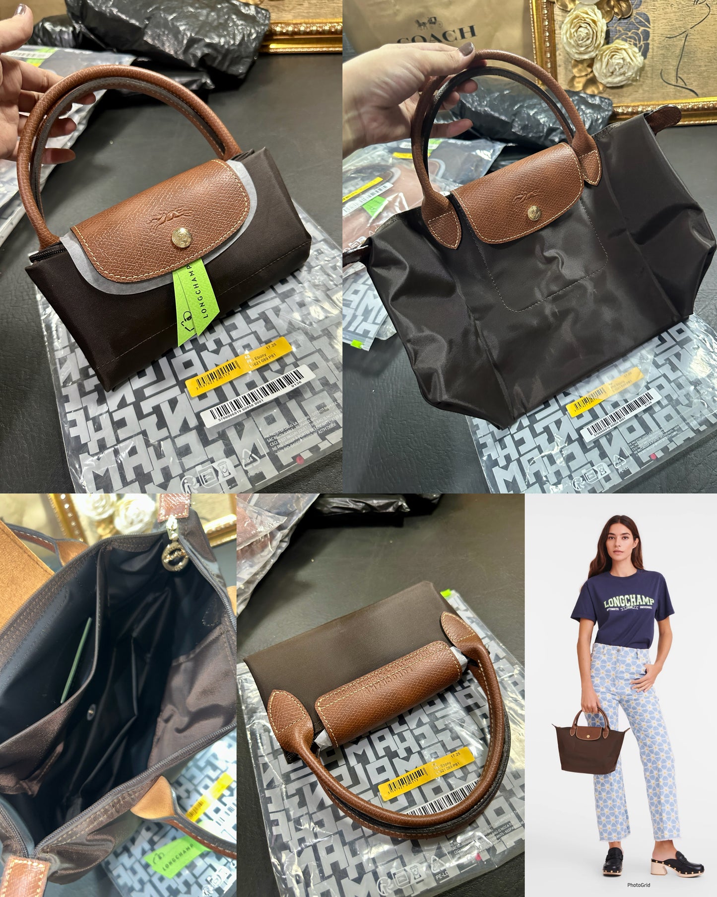 ORIG & IMPORTED Longchamp LC Le Pliage Small Short Handle Nylon Hand Bag