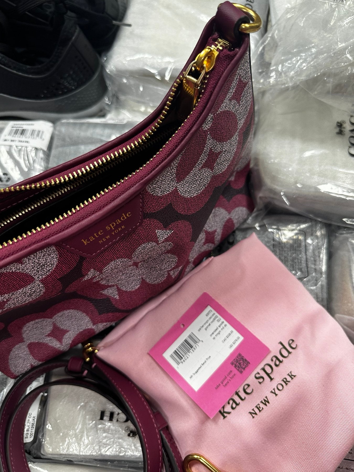AUTHENTIC/ORIGINAL Preloved KateSpade KS Reece Small Shoulder Bag Garnet Rose Pink