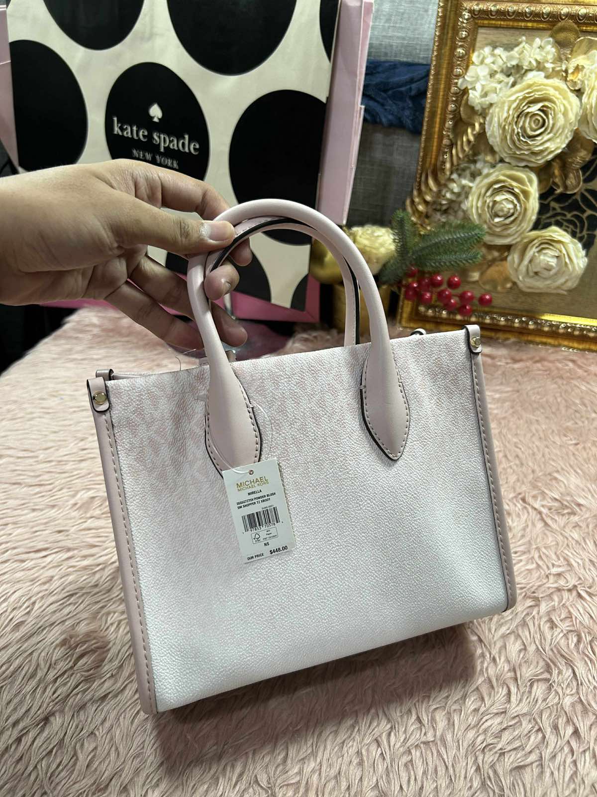 ORIG & IMPORTED MK Mirella Small Ombré Signature Logo Crossbody Pink Bag