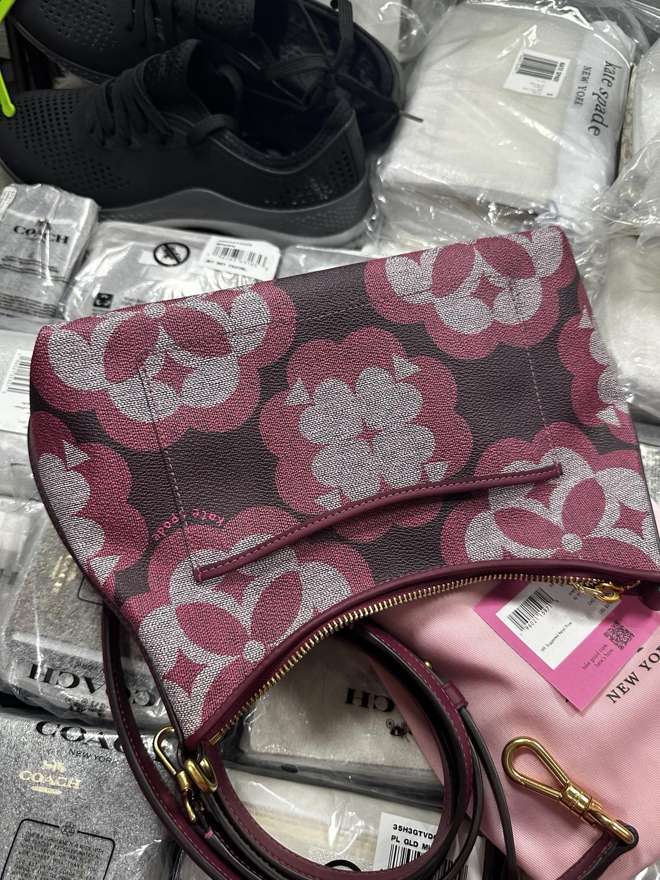 AUTHENTIC/ORIGINAL Preloved KateSpade KS Reece Small Shoulder Bag Garnet Rose Pink