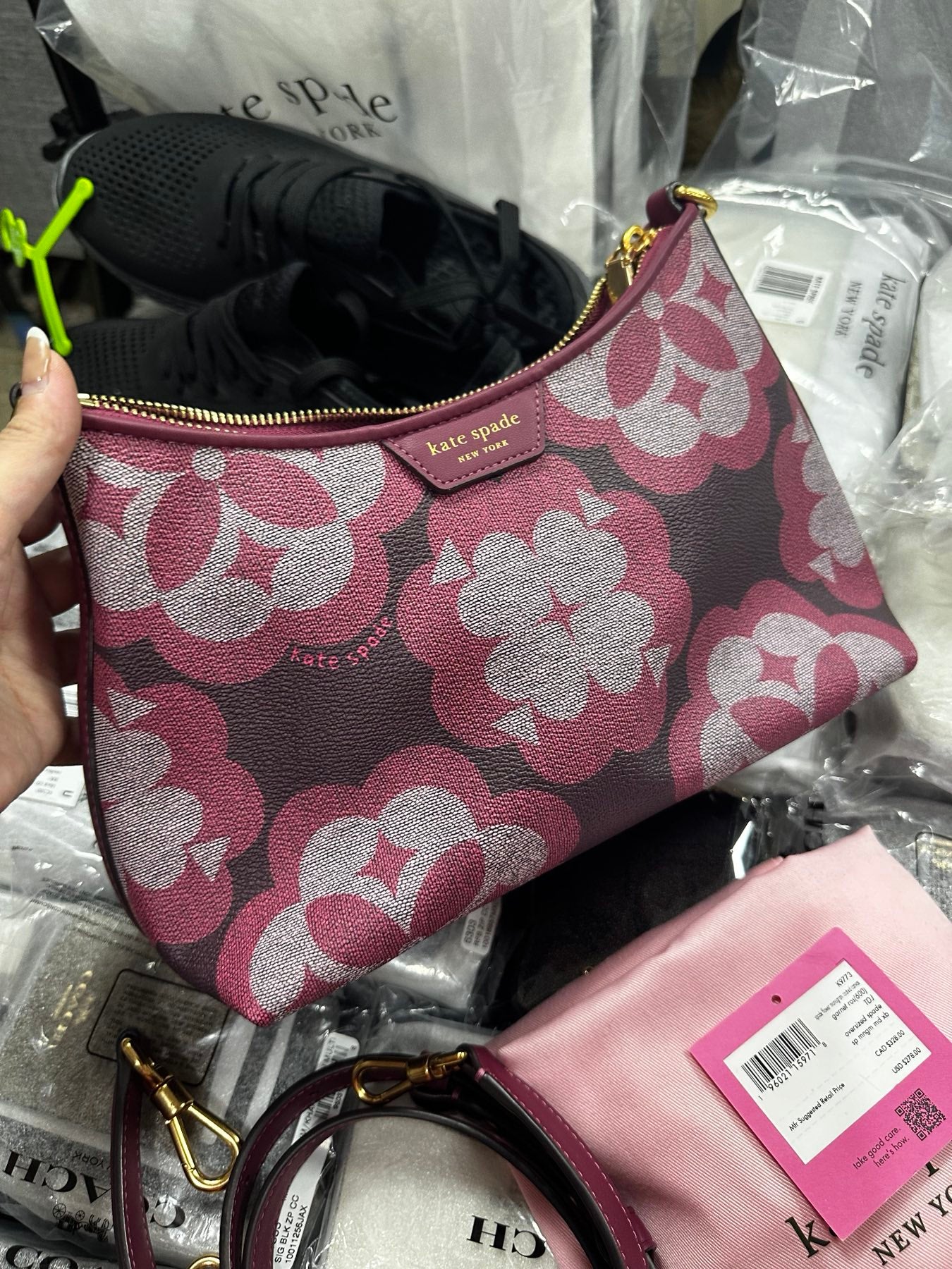 AUTHENTIC/ORIGINAL Preloved KateSpade KS Reece Small Shoulder Bag Garnet Rose Pink