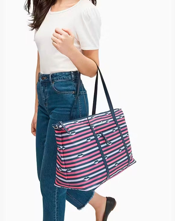 AUTHENTIC/ORIGINAL KateSpade KS Preloved Jae Weekender Large Travel Nylon Pink Bag