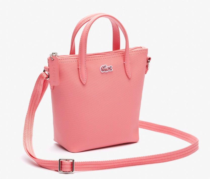 AUTHENTIC/ORIGINAL Lacoste L.12.12 Concept Petit Canvas Mini Zip Tote Bag Pink
