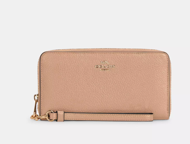 AUTHENTIC/ORIGINAL Coach Long Zip Around Wallet in Taupe