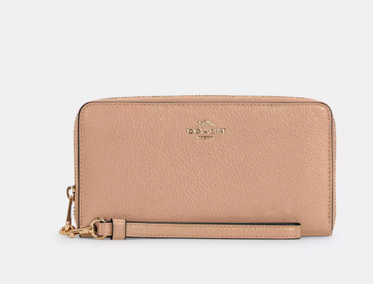 AUTHENTIC/ORIGINAL Coach Long Zip Around Wallet in Taupe