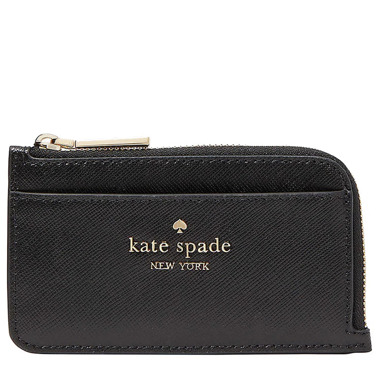 ORIG & IMPORTED KS Madison Top Zip Card Holder Wallet in Black and Beige