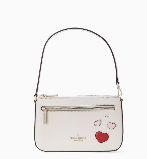 AUTHENTIC/ORIGINAL KateSpade KS Valentines Day Convertible Heart Wristlet Small White Bag