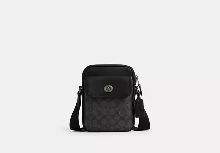 ORIG & IMPORTED COACH Turnlock Men's Crossbody Bag In Signature Canvas
