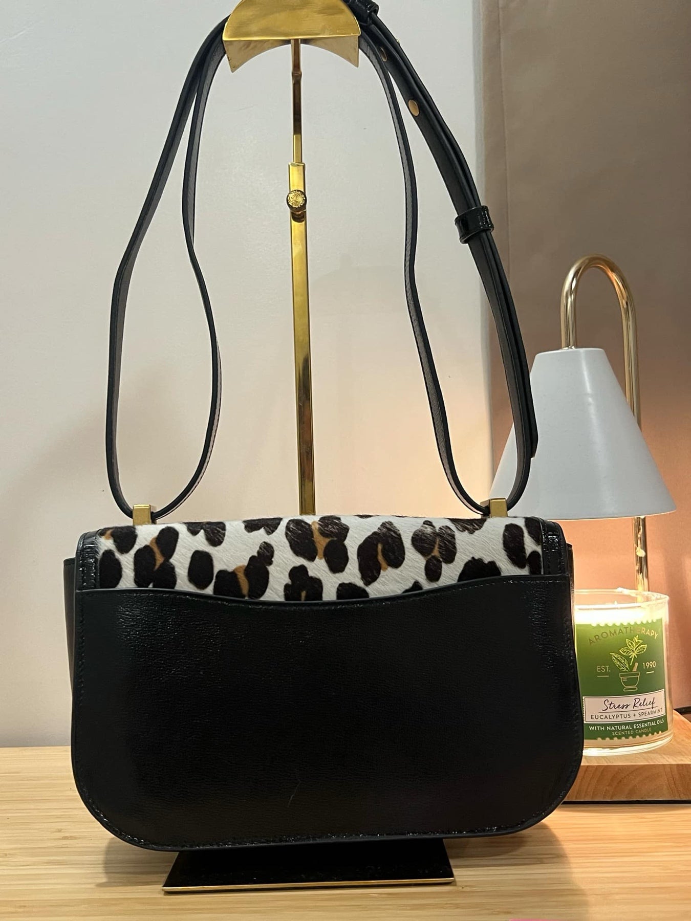 AUTHENTIC/ORIGINAL Preloved Retail KateSpade KS Katy Leopard Medium Convertible Shoulder Bag