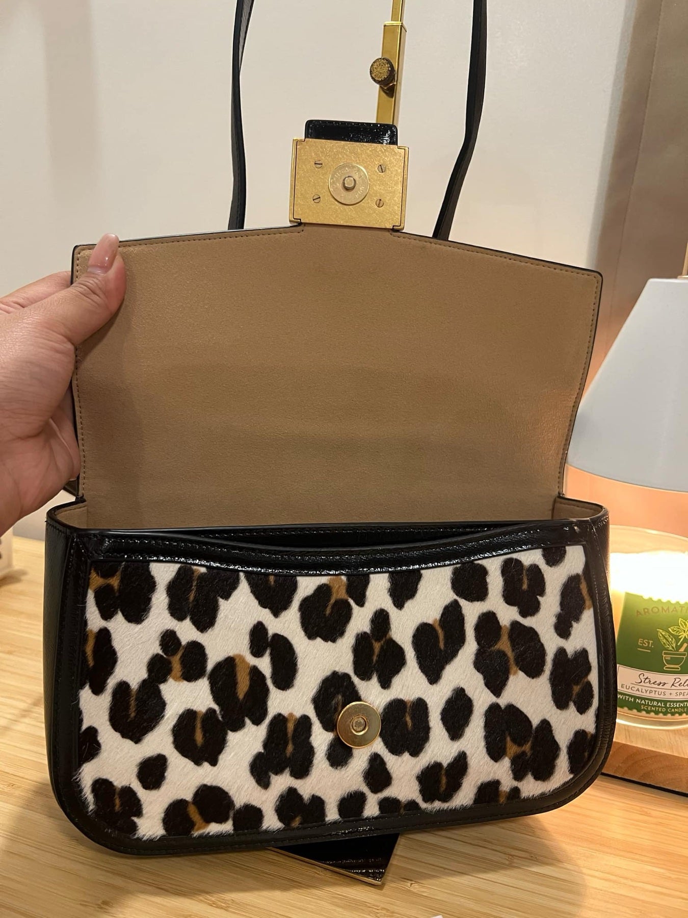 AUTHENTIC/ORIGINAL Preloved Retail KateSpade KS Katy Leopard Medium Convertible Shoulder Bag