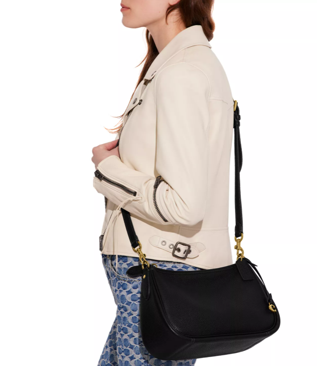 AUTHENTIC/ORIGINAL Coach Retail Soft Pebble Leather Cary Convertible Crossbody Black Bag