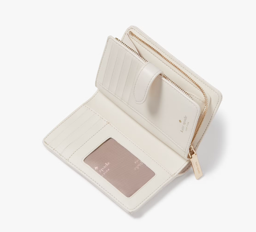 AUTHENTIC/ORIGINAL Preloved KateSpade KS Carey Medium Compact Bifold Wallet White