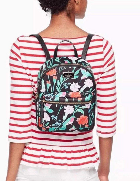 ORIG Preloved KATE SPADE KS Wilson Road Botanical Small Bradley Nylon Floral Green Backpack