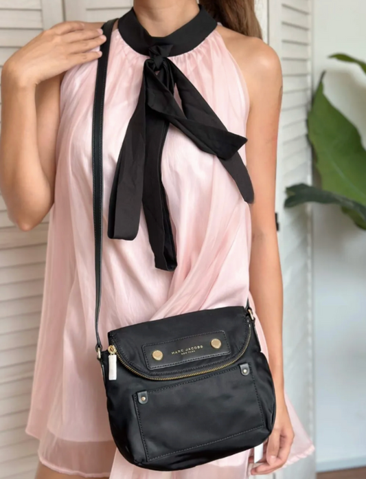 ORIG & IMPORTED MARC JACOBS MJ Preppy Nylon Mini Natasha Crossbody Bag Black