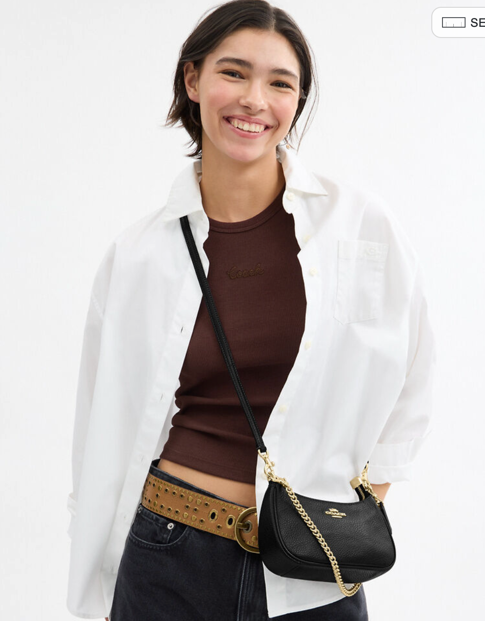 ORIG & IMPORTED Coach Teri Mini Crossbody Bag Black Chain Shoulder