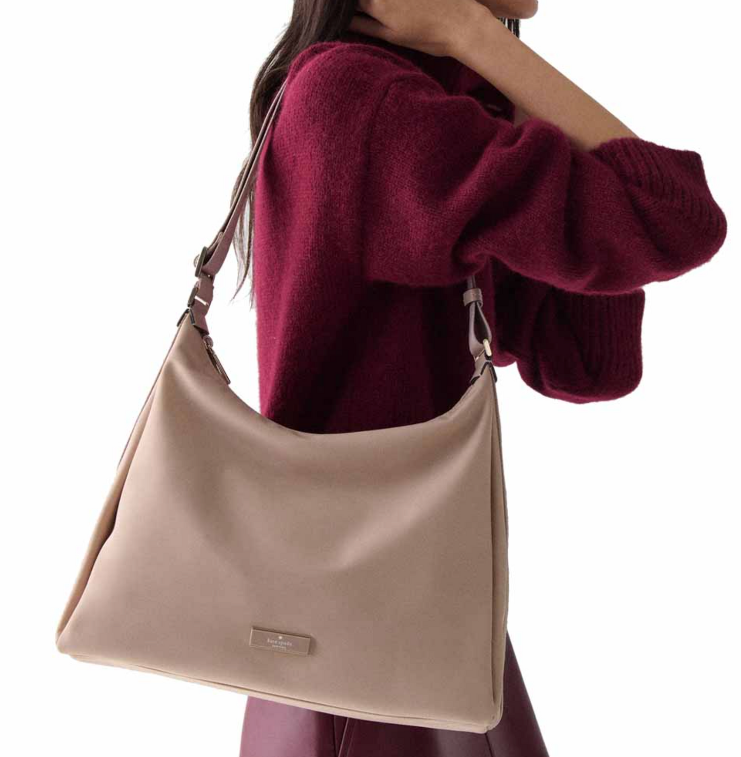 ORIG & IMPORTED KS Carter Nylon Large Convertible Crossbody Beige/Black Bag