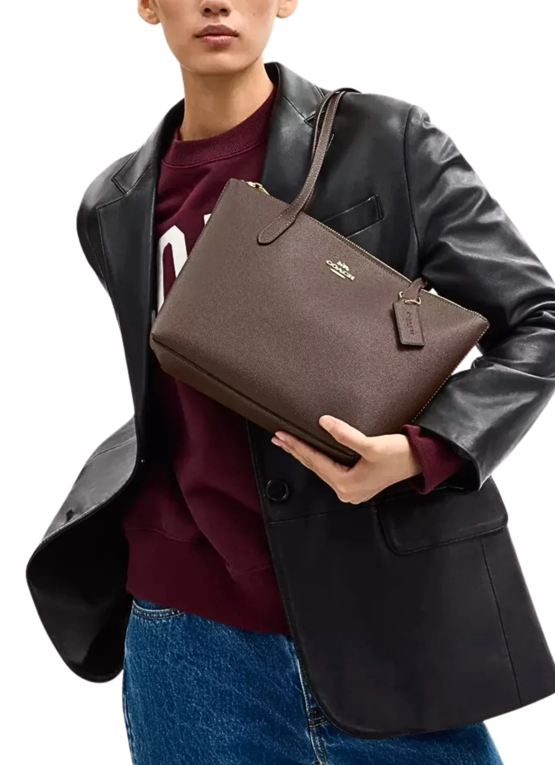 ORIG & IMPORTED CCH Fiona Zip Small Tote Brown Bag