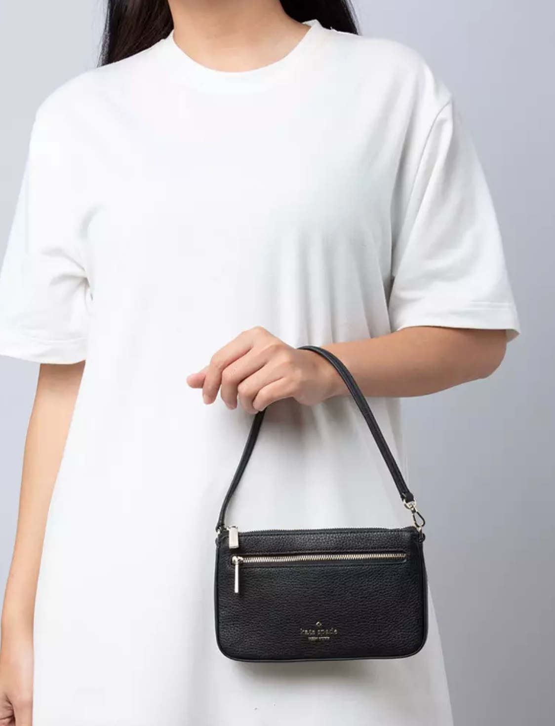 ORIG & IMPORTED KS Leila Spade Flower Convertible Wristlet Small Bag Beige/Black/Pink