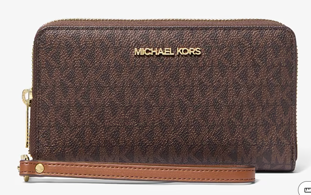 ORIG & IMPORTED MK Jet Set Medium Multifunction Phone Case Wristlet Wallet Brown/Black