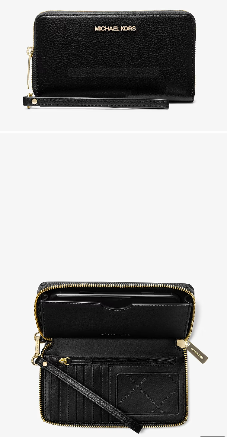 ORIG & IMPORTED MK Jet Set Medium Multifunction Phone Case Wristlet Wallet Brown/Black