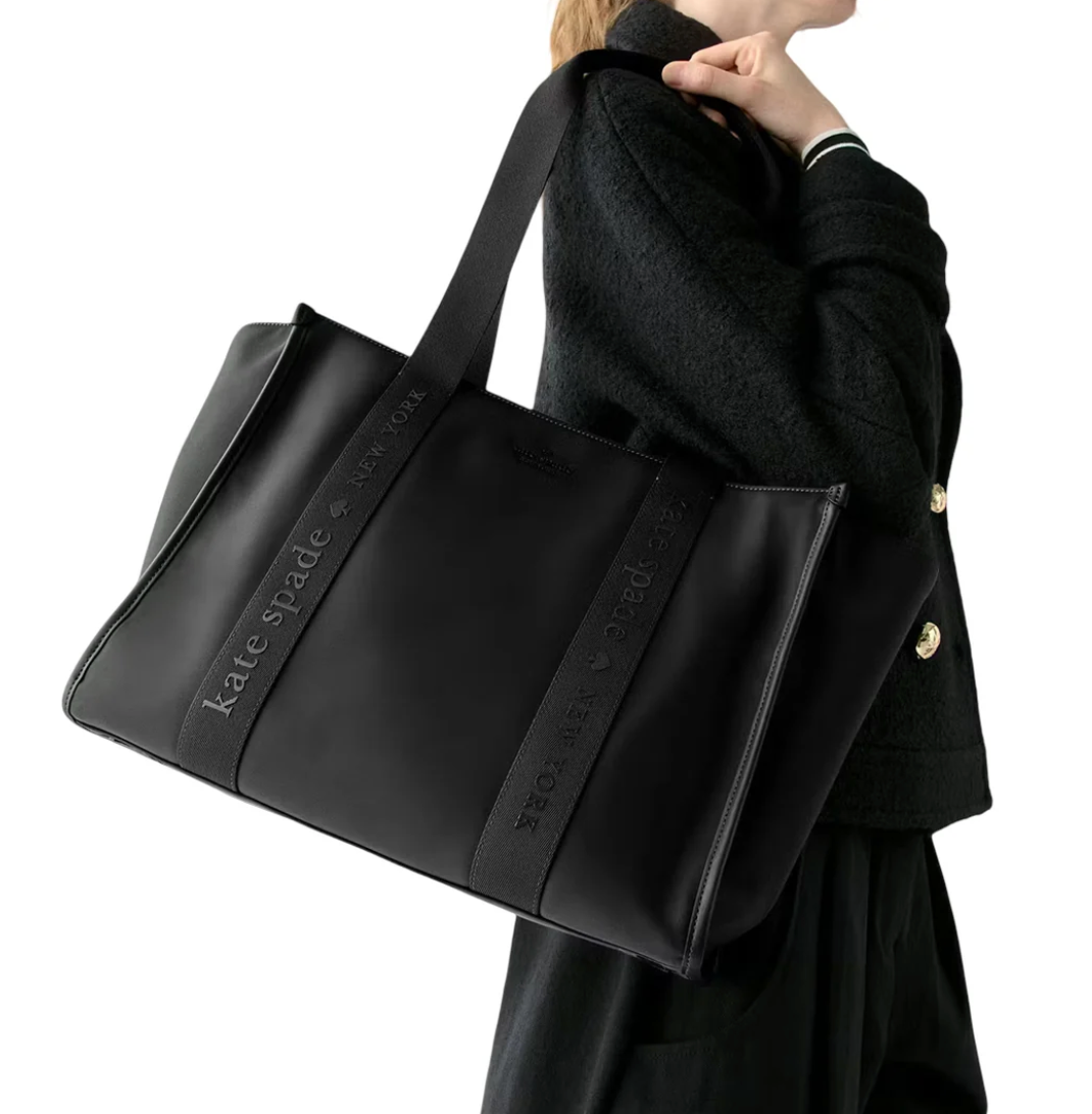 ORIG & IMPORTED KS Kip Nylon Small Tote Black Pink Bag