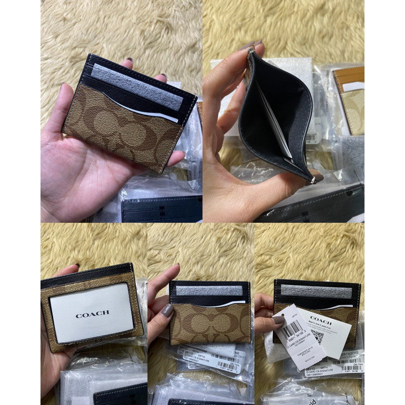 AUTHENTIC COACH Slim Id Card Case Wallet In Signature Canvas for Men Unisex