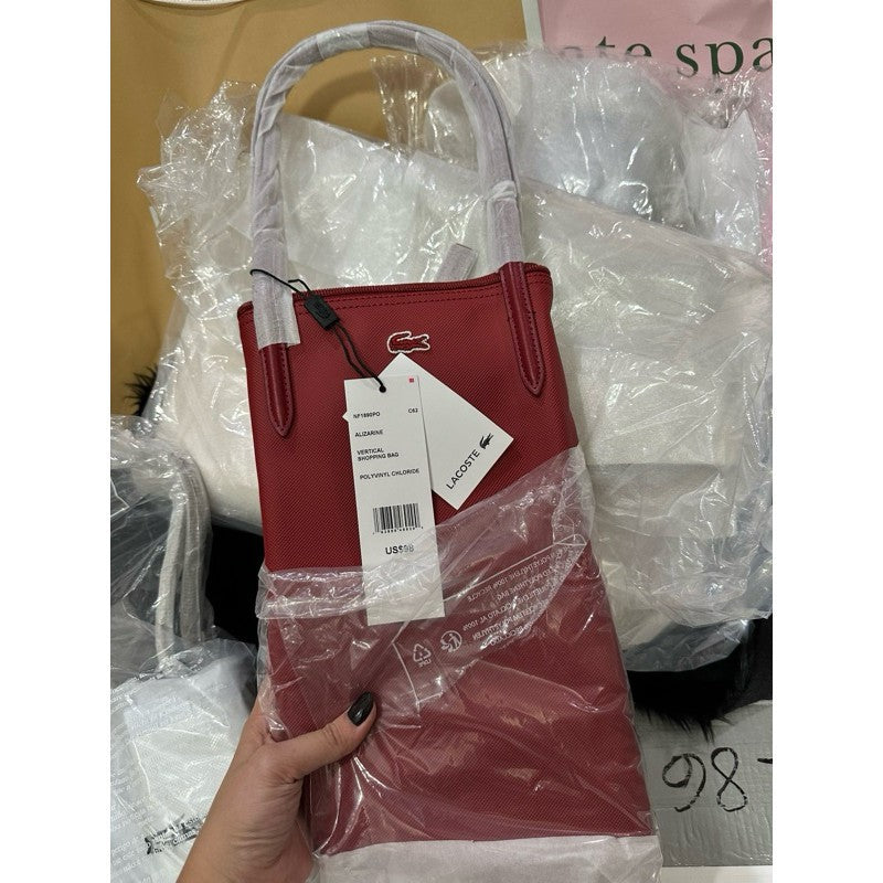 AUTHENTIC/ORIGINAL LACOSTE Women's Concept Zip Tote Bag - ORIGINAL, US IMPORTED