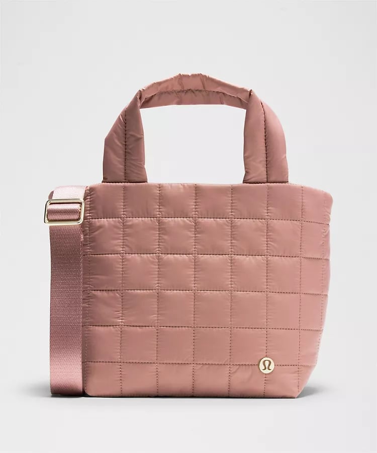 AUTHENTIC/ORIGINAL Lululemon Quilted Grid Small Tote Bag 5L - Spiced Chai/Gold