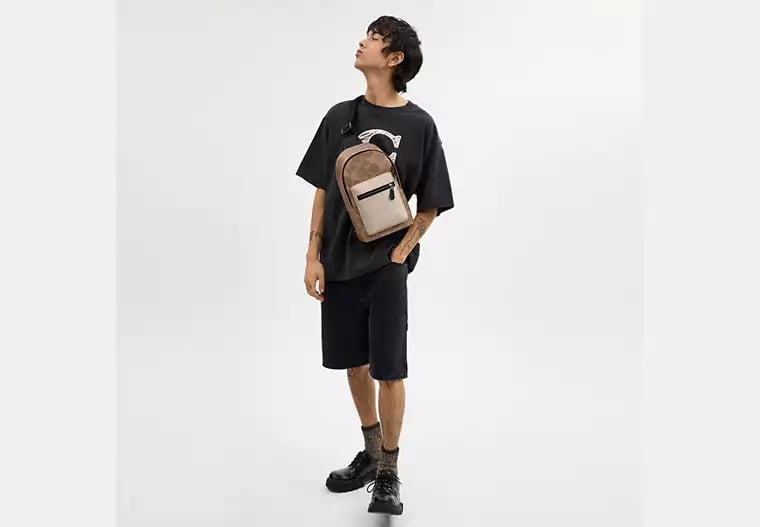 AUTHENTIC/ORIGINAL COACH West Pack In Blocked Signature Canvas