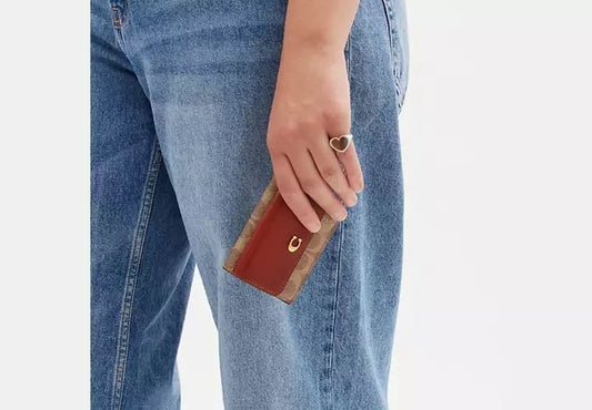 AUTHENTIC/ORIGINAL COACH Essential Mini Trifold Wallet In Signature Canvas