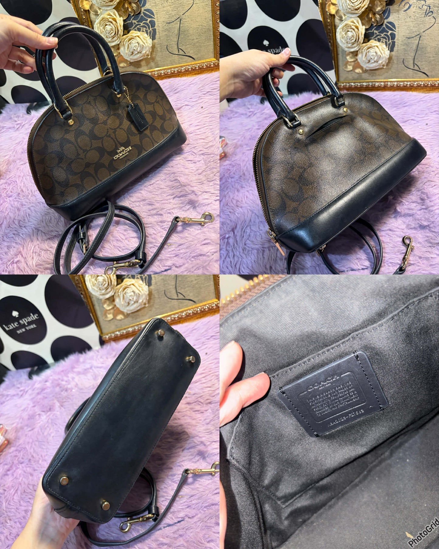 ORIG Preloved CCH Mini Sierra Dome Satchel Signature Brown Black Bag