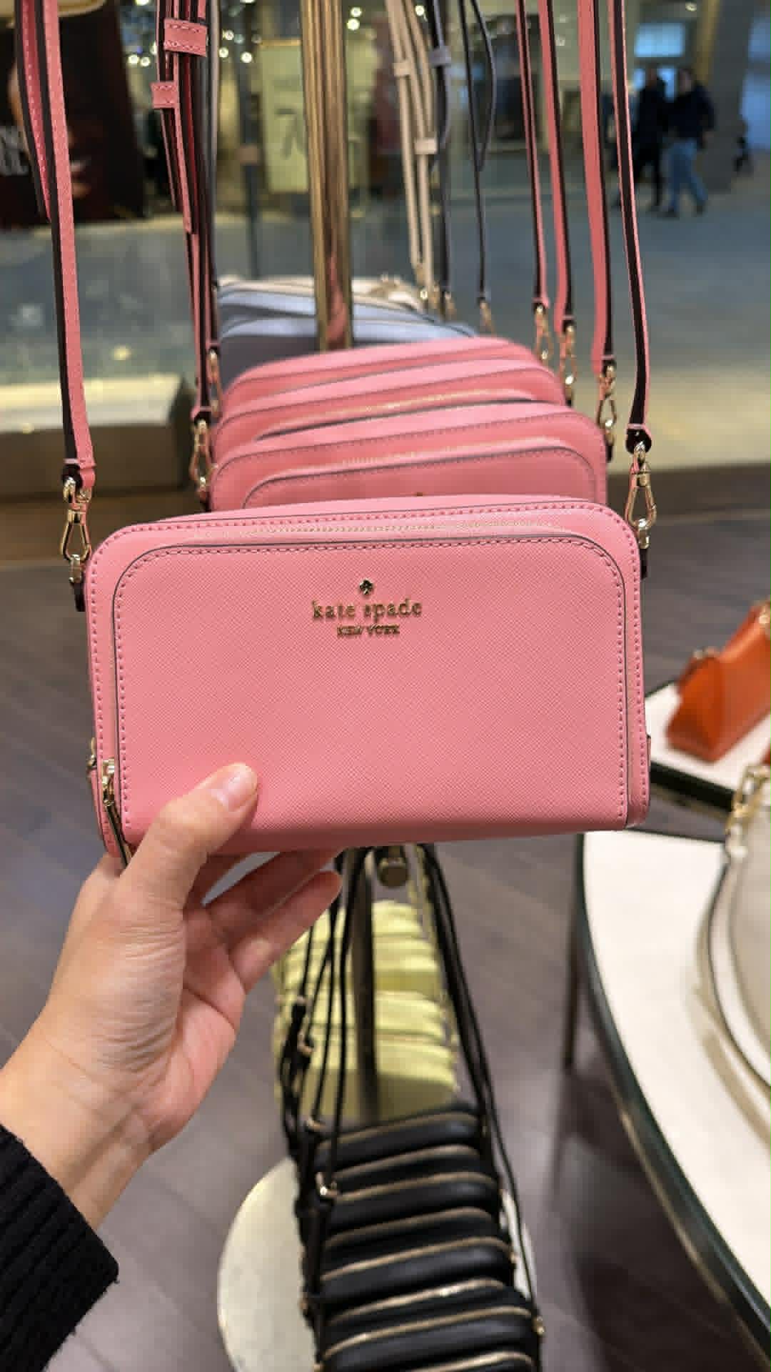 SALE! ❤️  KS Staci Dual Zip-Around Crossbody Small Bag black brown green pink