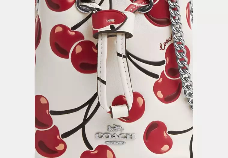 AUTHENTIC/ORIGINAL COACH Drawstring Wristlet With Cherry Print