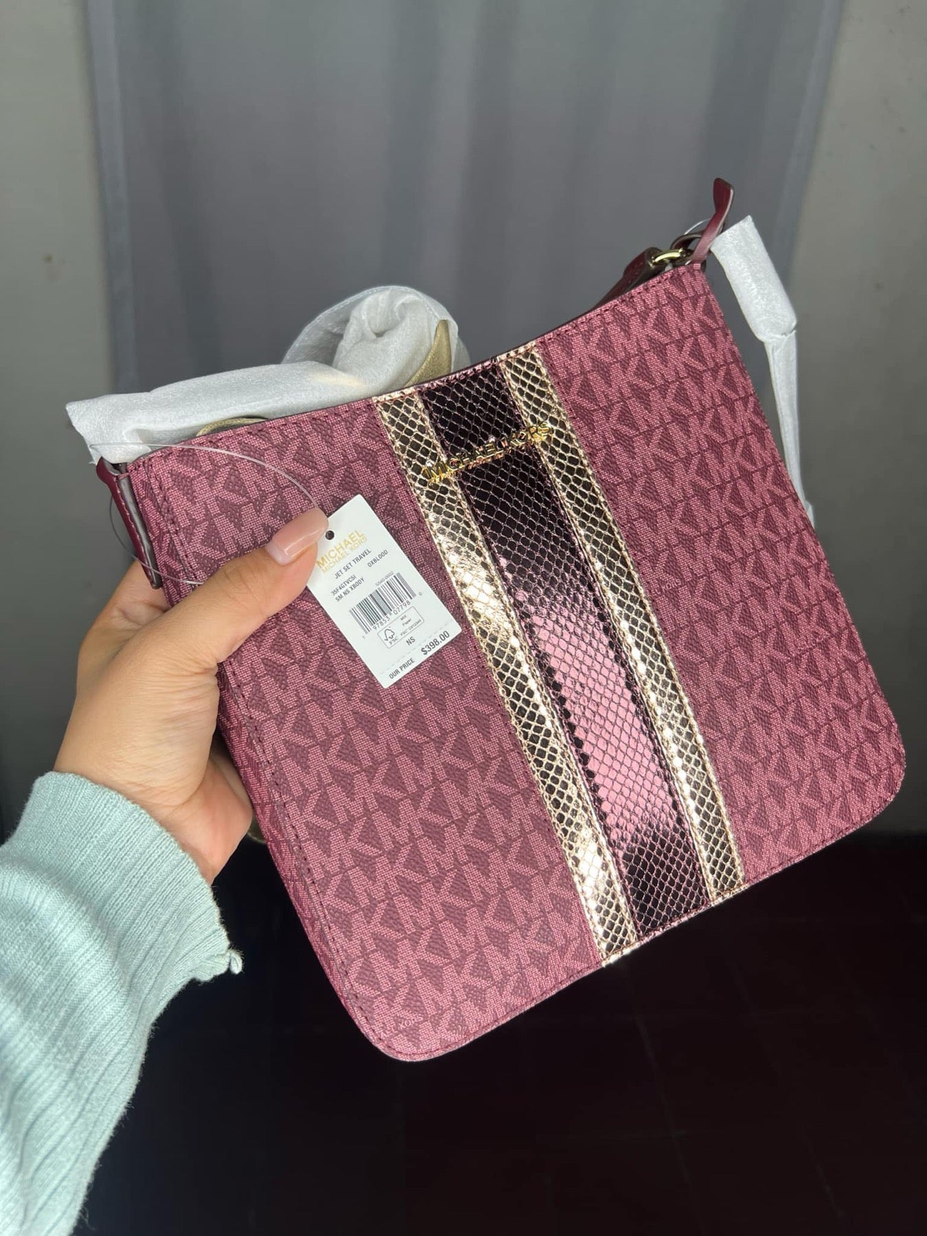 AUTHENTIC/ORIGINAL MK Jet Set Travel Small Messenger Crossbody Bag in Rogue Sombre Pink