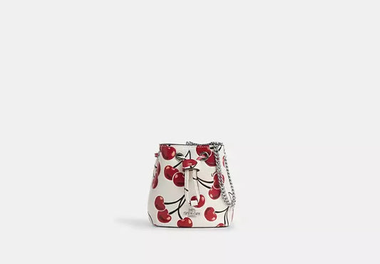AUTHENTIC/ORIGINAL COACH Drawstring Wristlet With Cherry Print