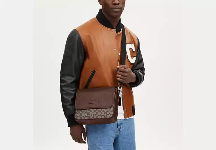 AUTHENTIC/ORIGINAL COACH Sprint Map Bag 25 In Signature Jacquard - Oak maple