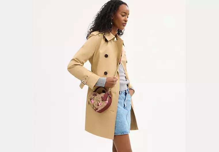 AUTHENTIC/ORIGINAL COACH Heart Crossbody Bag In Signature Canvas With Cherry Print
