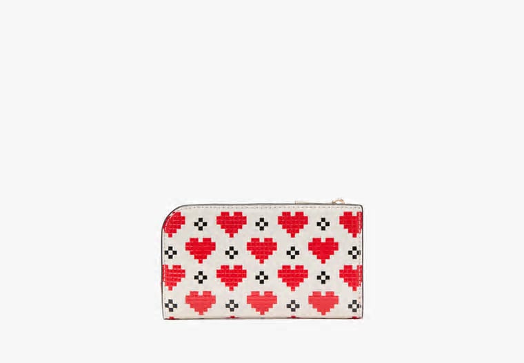 ORIG & IMPORTED Kate Spade KS Devin Pixel Hearts Small Slim Bifold Wallet