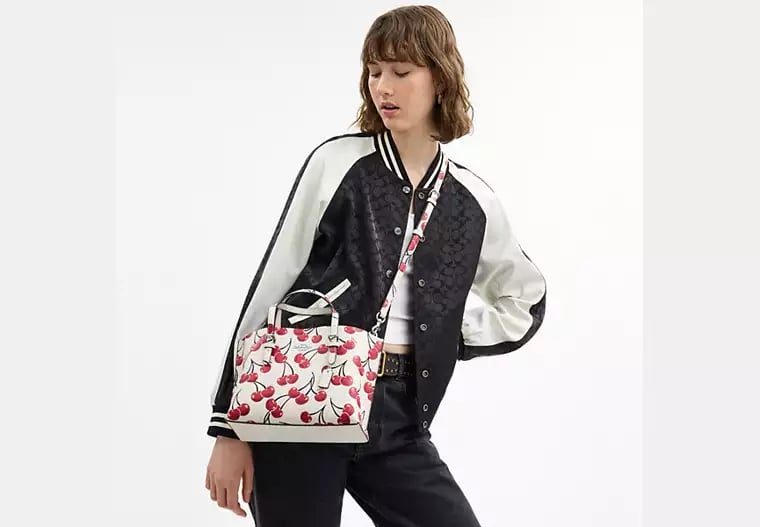 AUTHENTIC/ORIGINAL COACH Mollie Tote Bag 25 With Cherry Print