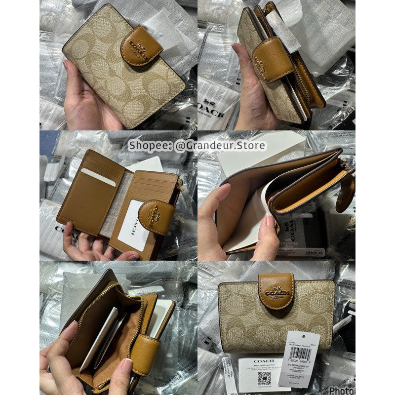 AUTHENTIC/ORIGINAL COACH MEDIUM CORNER ZIP BIFOLD WALLET