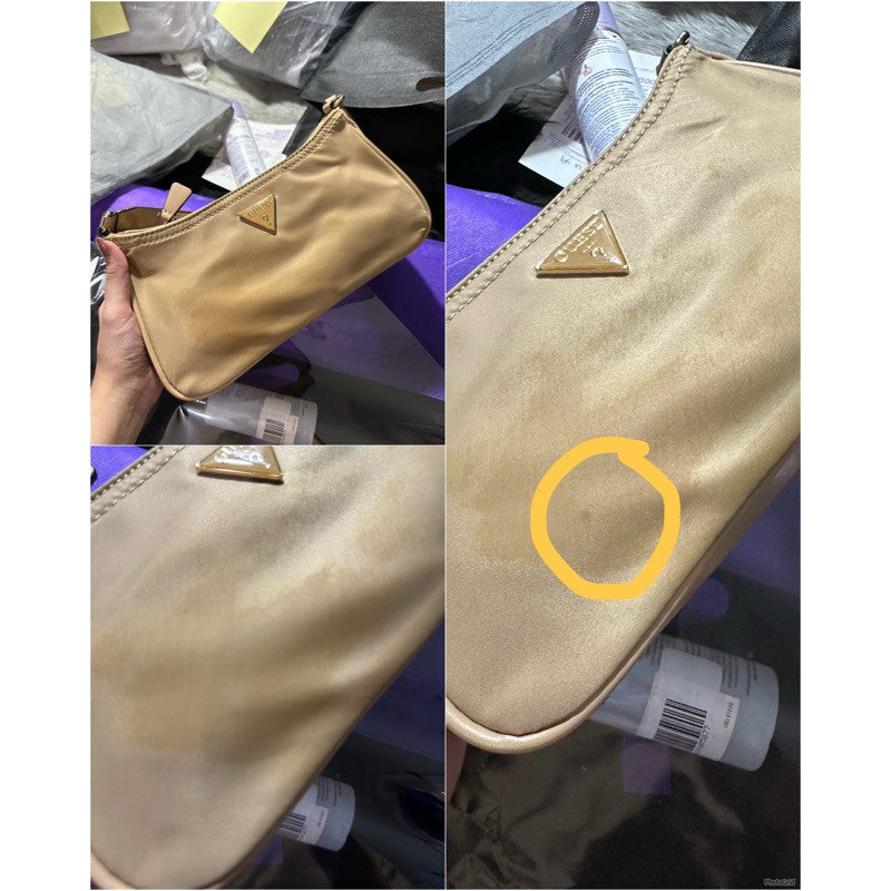 AUTHENTIC/ORIGINAL GUESS Little Bay Nylon Shoulder Bag in TAN/BEIGE