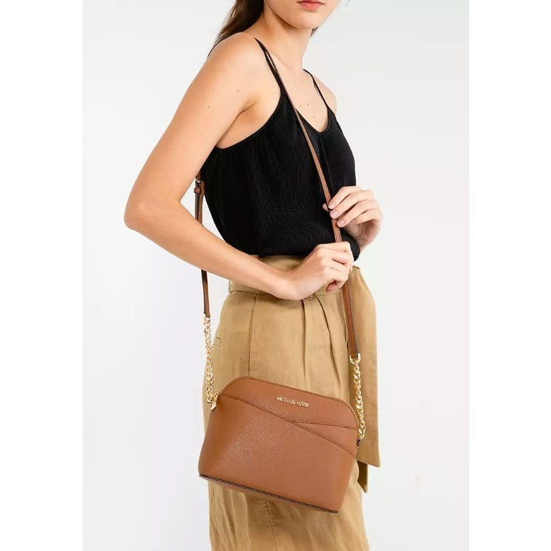 ORIG & IMPORTED MK Jet Set Travel Medium Dome Crossbody Bag Pink and Brown