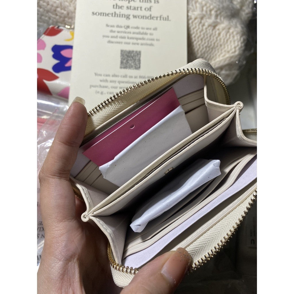 ORIG & IMPORTED KS Rainbow Hearts Card Case Zip Around Coin Wallet